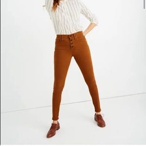 Madewell 9” High-Rise Skinny Sateen Pants Dark Mustard Fall Color